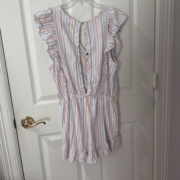 Vintage Havana Pink and Blue Ruffle romper size large - Picture 5 of 5